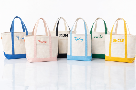 Custom Personalized Embroidered Canvas Tote Bag