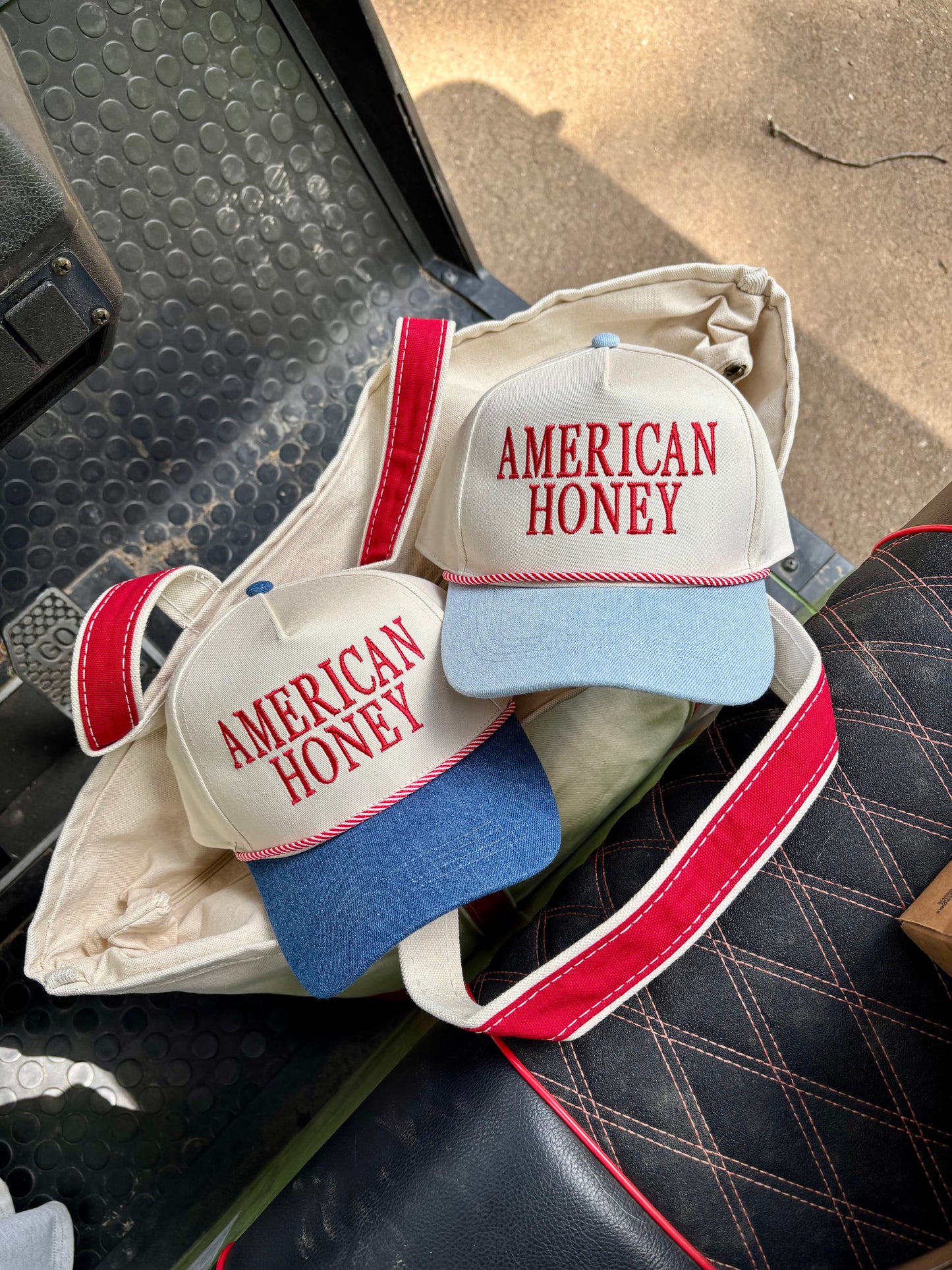 American Honey Embroidered Rope Trucker Hat