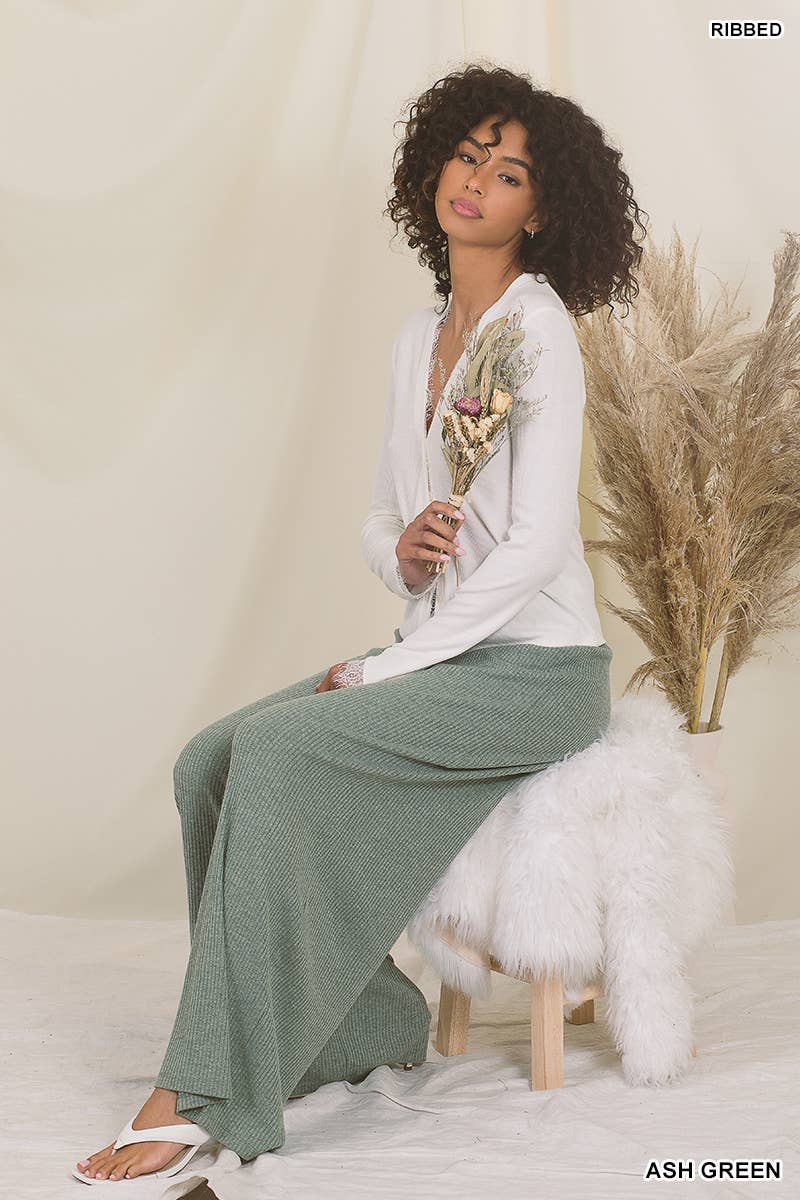 Rib Ash Green Pants