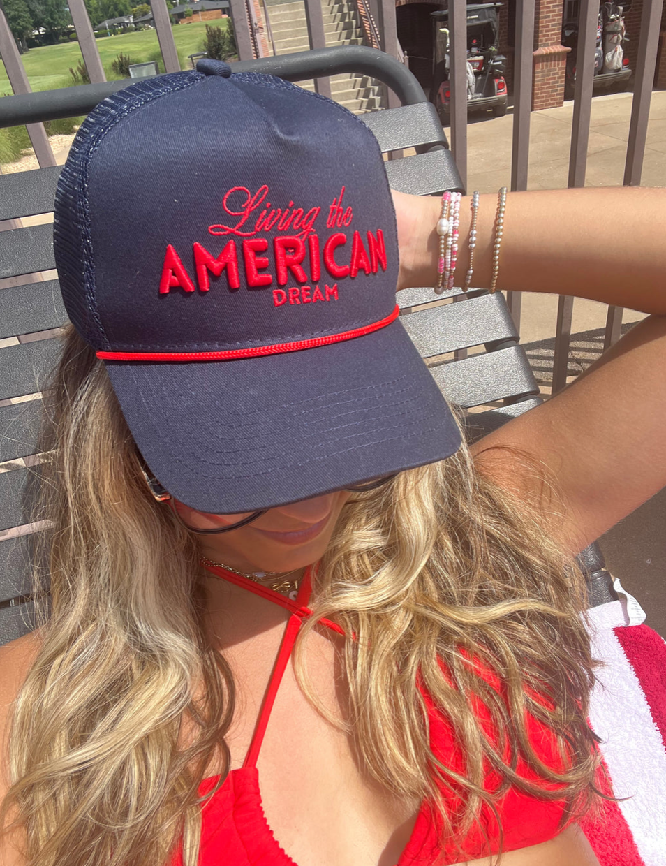 Living The American Dream - Navy Trucker Hat