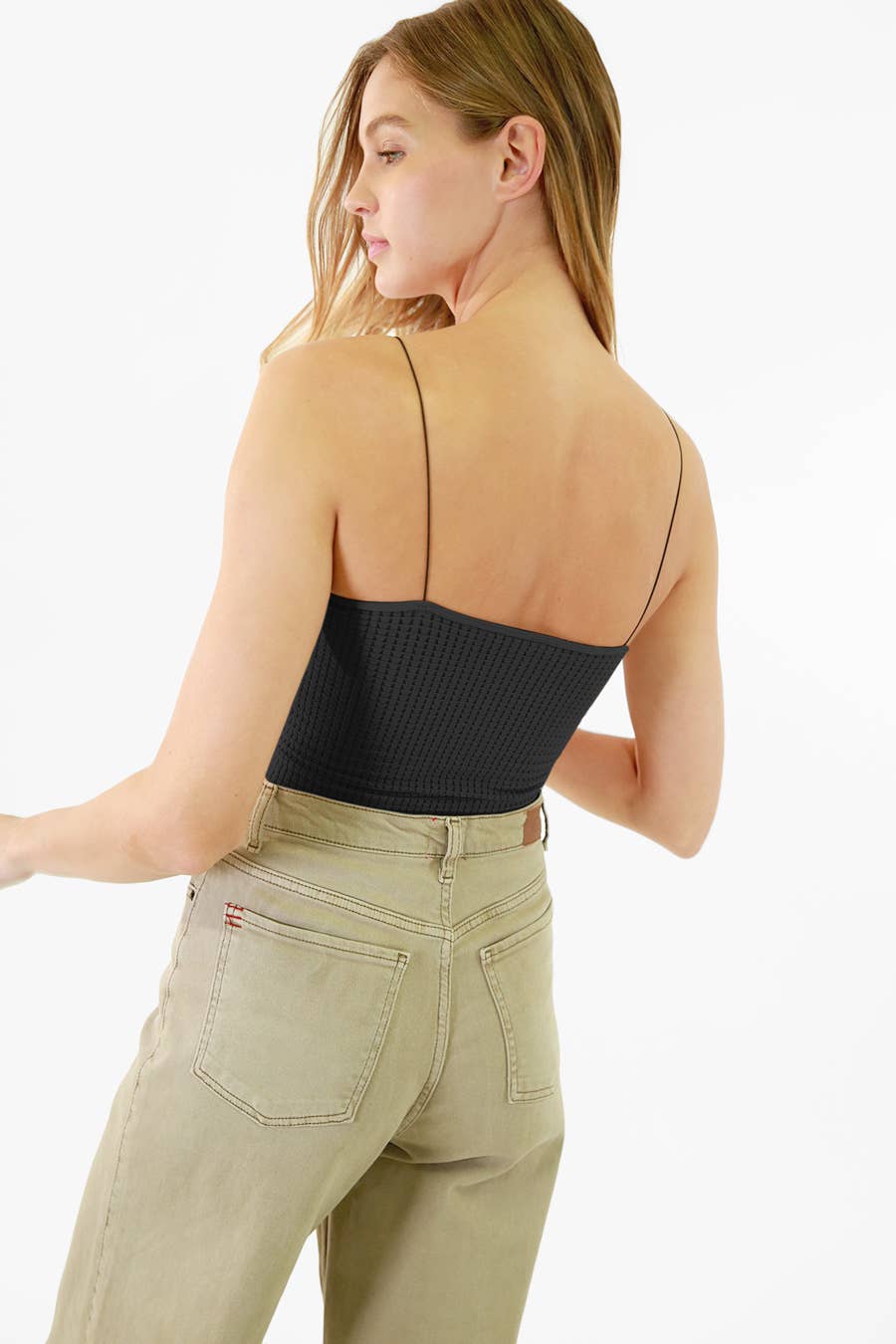 ICE BLUE - Waffle Crop Cami