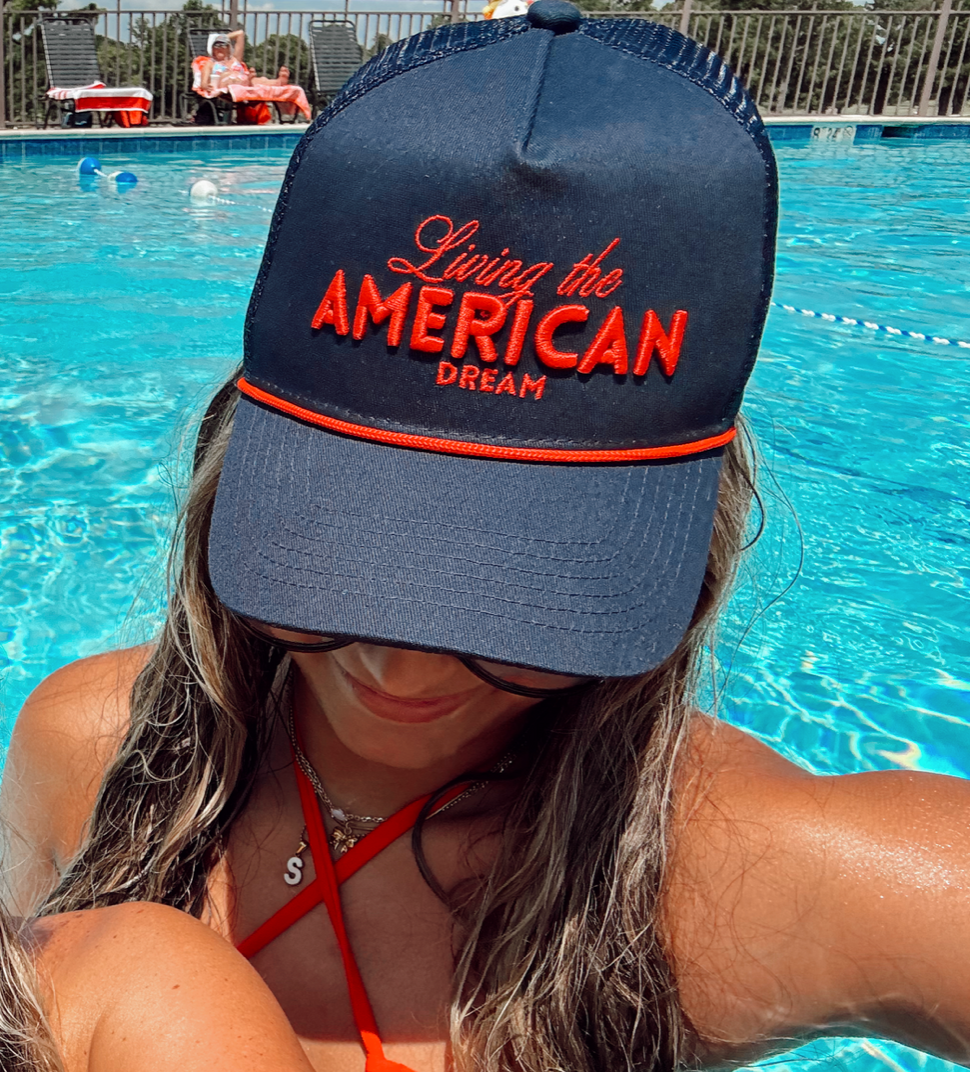 Living The American Dream - Navy Trucker Hat