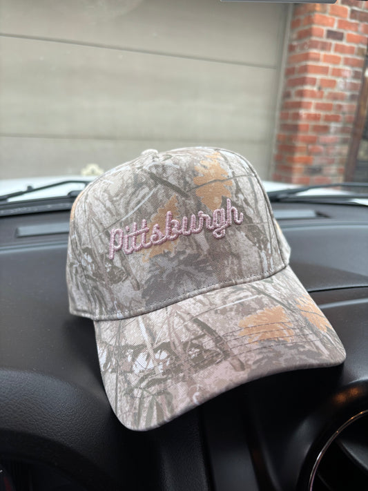 Pittsburgh Embroidered Camo Trucker Hat