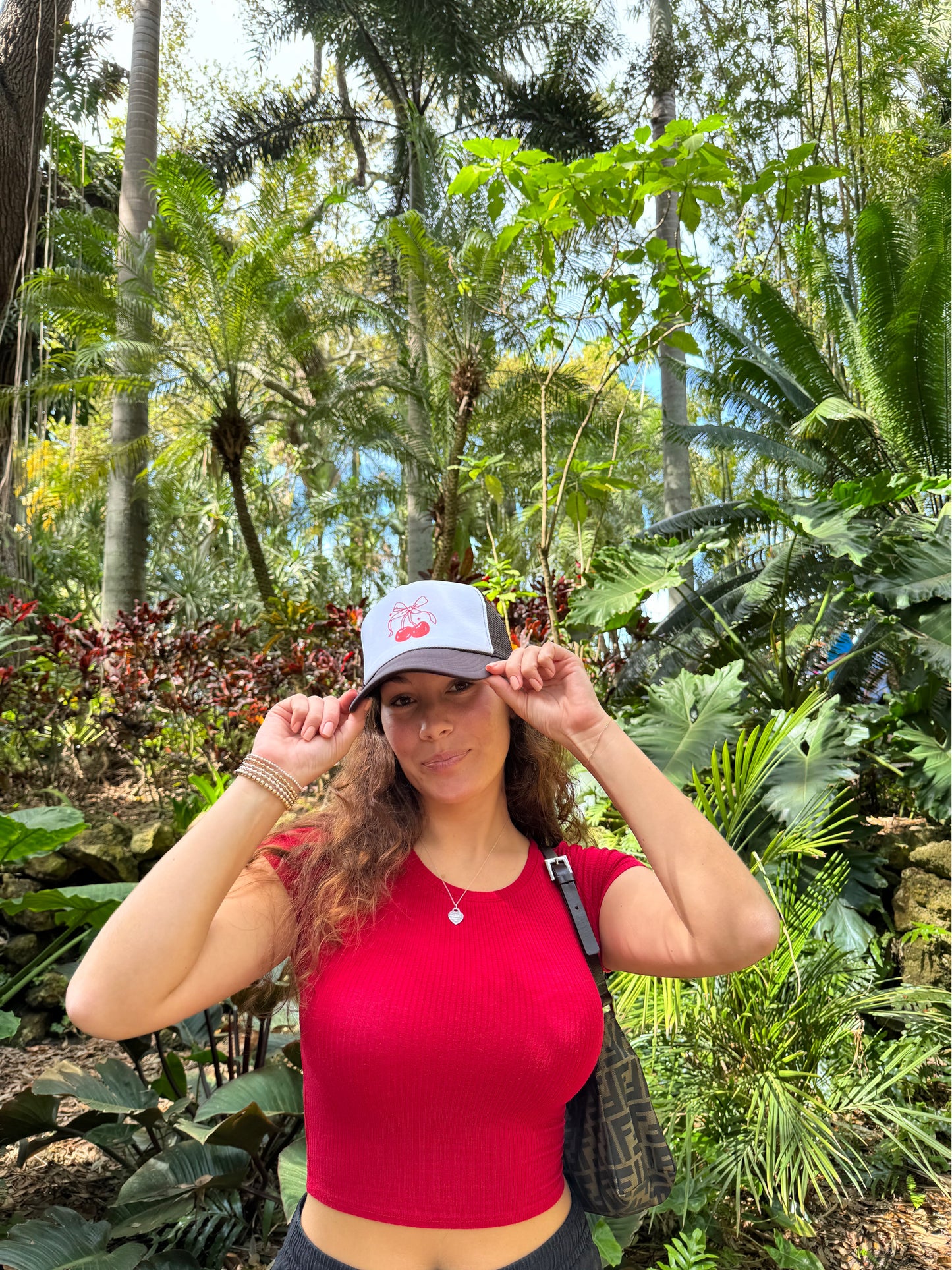 Cherry Bow Trucker Hat