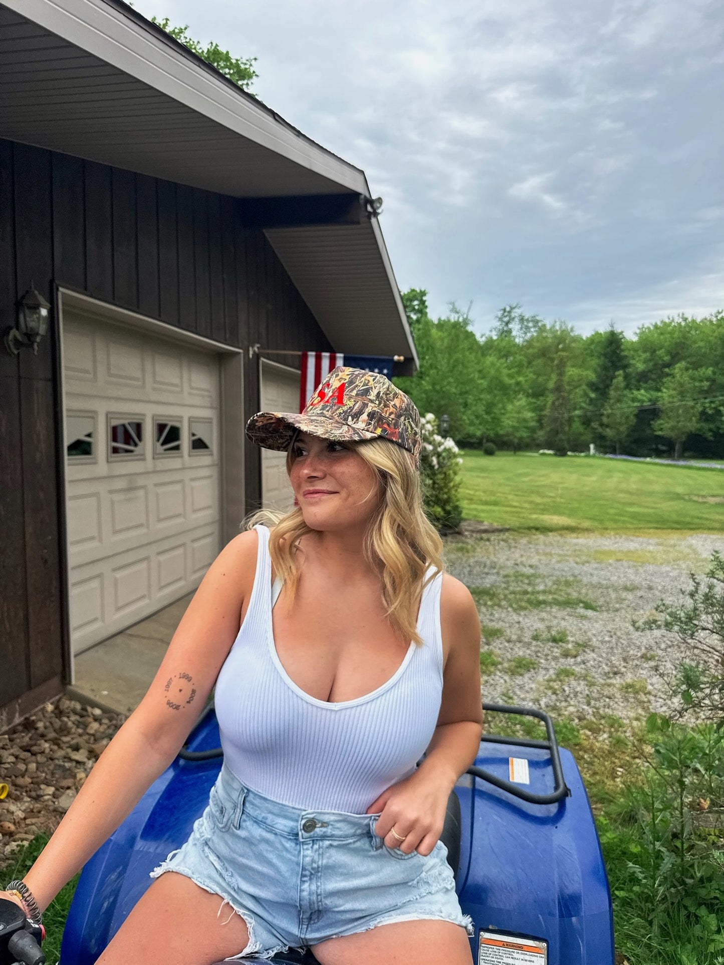 USA Embroidered Camo Print Hat