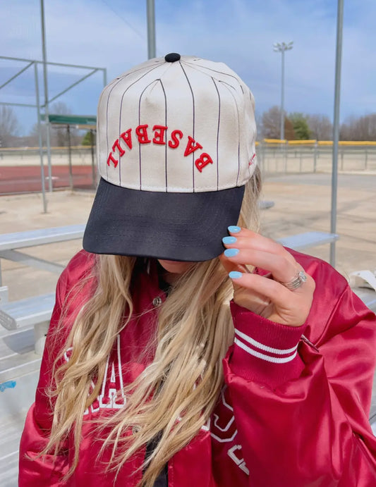 Baseball Stripe Vintage Embroidered Trucker Hat