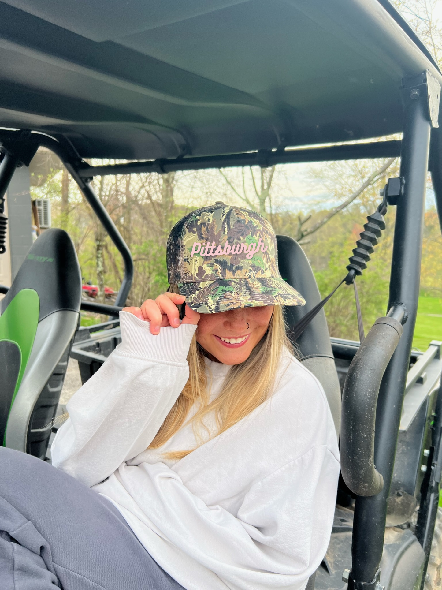 Pittsburgh Embroidered Camo Trucker Hat