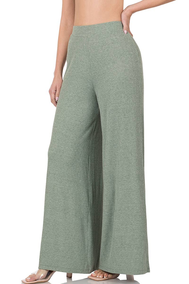 Rib Ash Green Pants