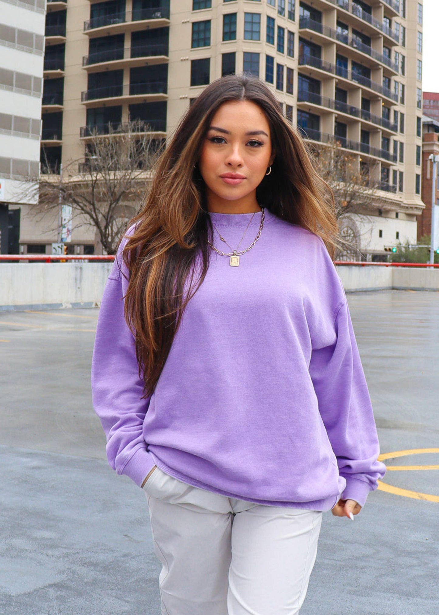 Lilac Campus Crew Sweatshirt