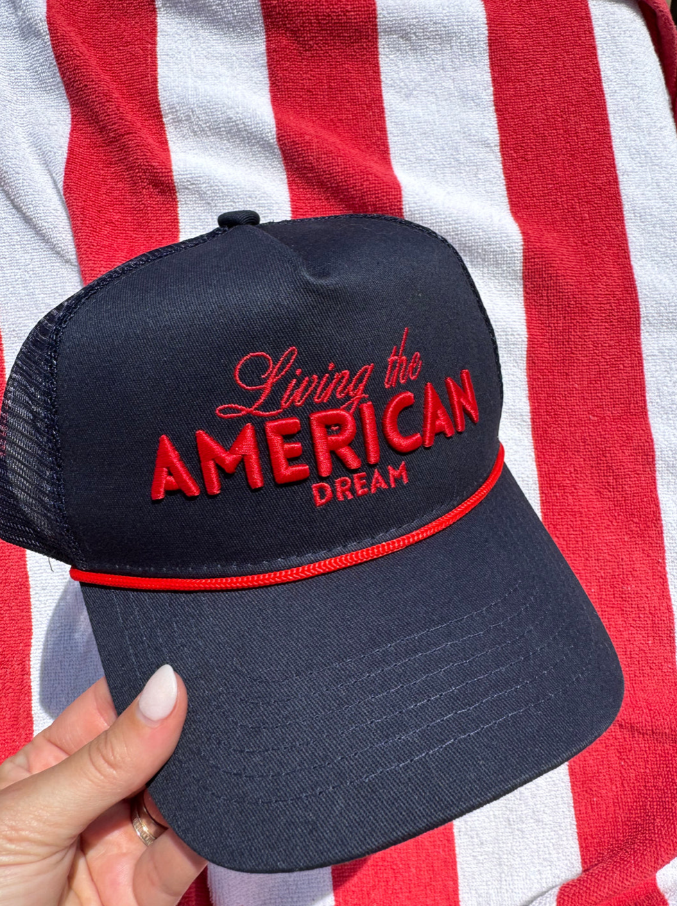 Living The American Dream - Navy Trucker Hat