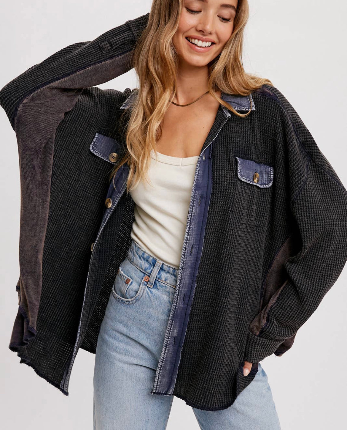 Waffle Knit Shacket