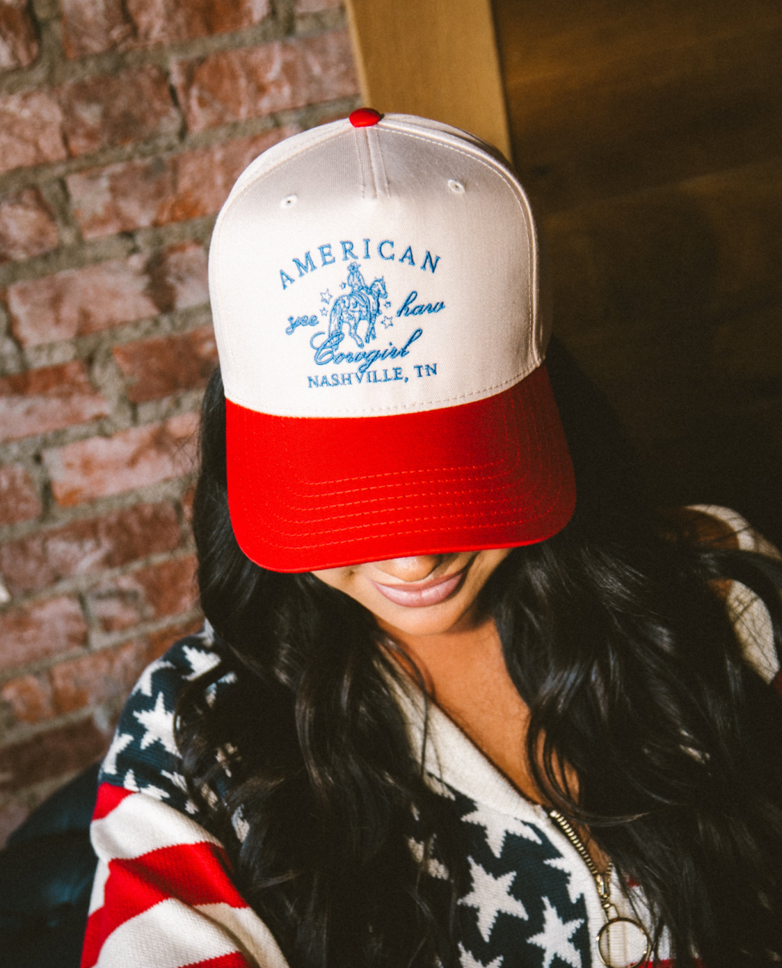 American Cowgirl - Red Vintage Trucker Hat