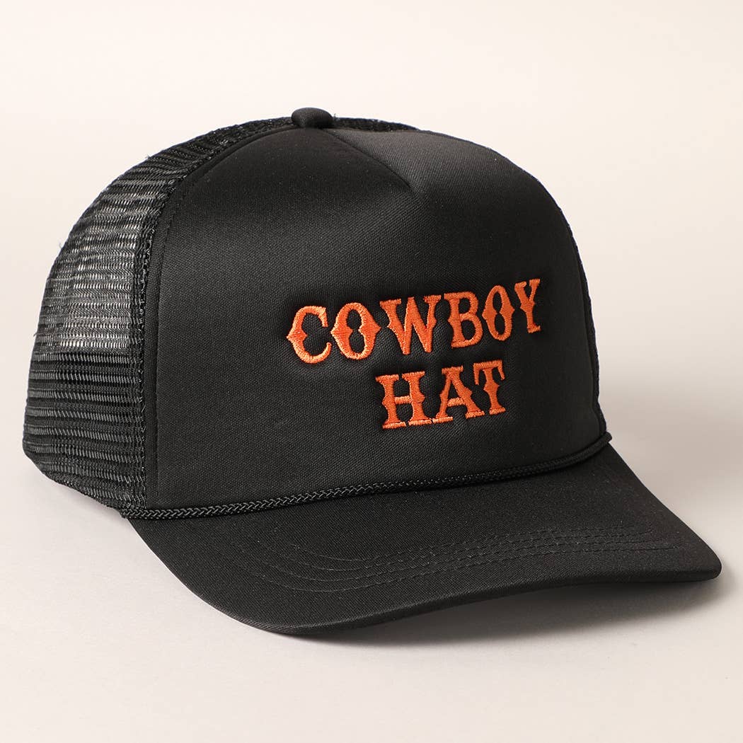 Cowboy Hat Embroidered  Trucker Hat