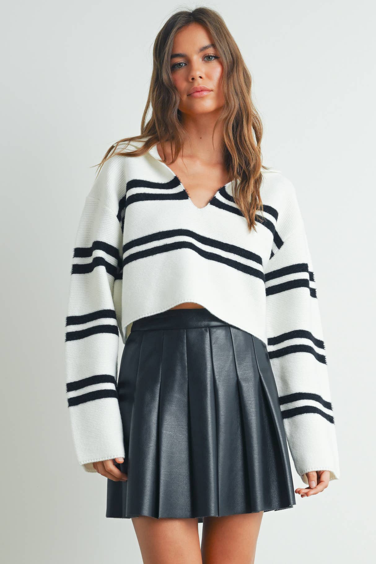 Stripe Collar Sweater