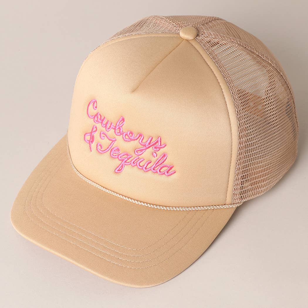 Cowboys & Tequila Embroidered Trucker Hat