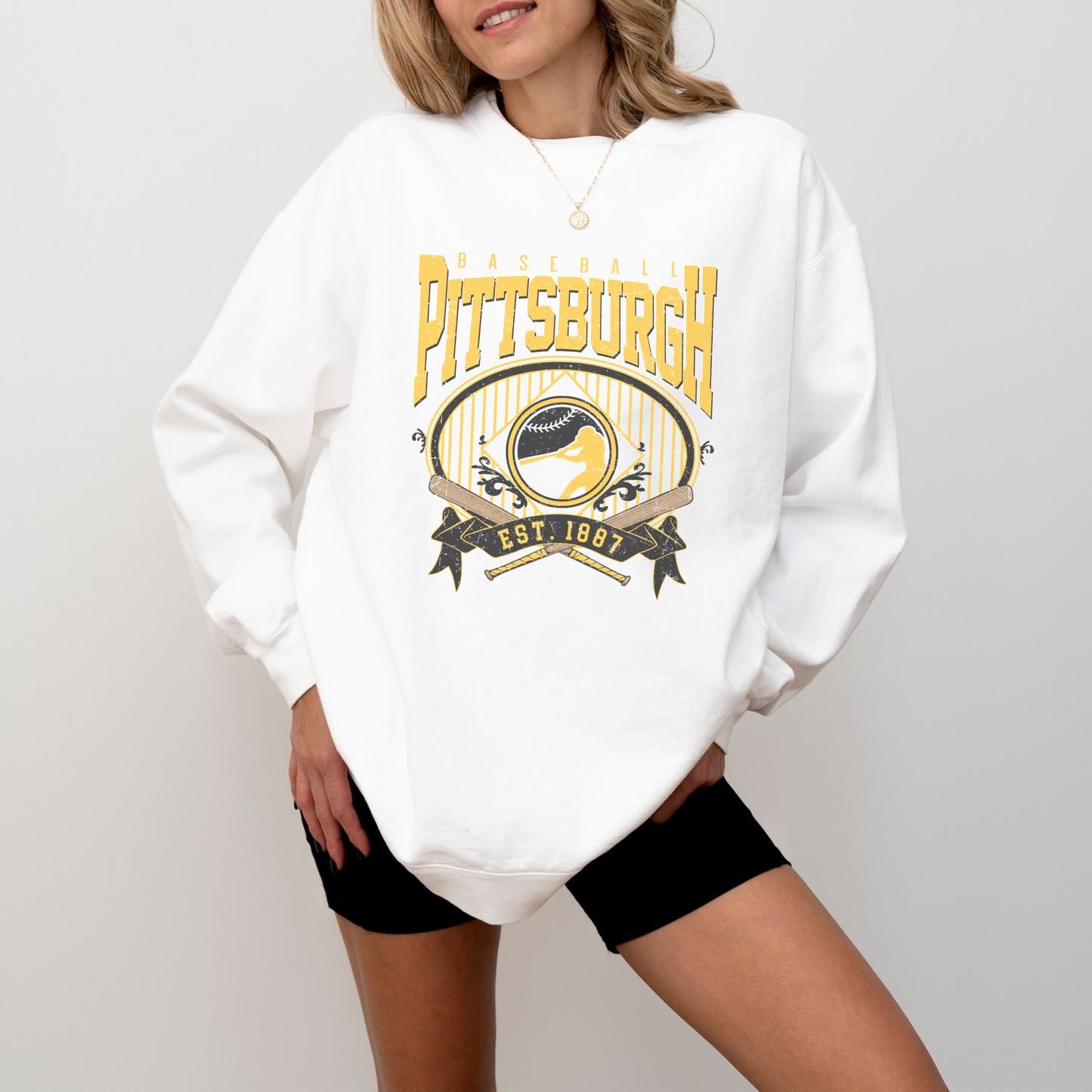 Baseball GREY Crewneck Sweatshirt