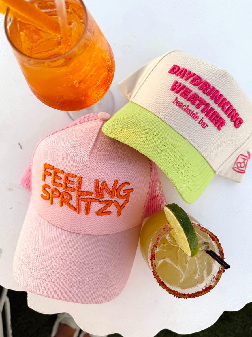 Day Drinking Weather - Lime Green Trucker Hat