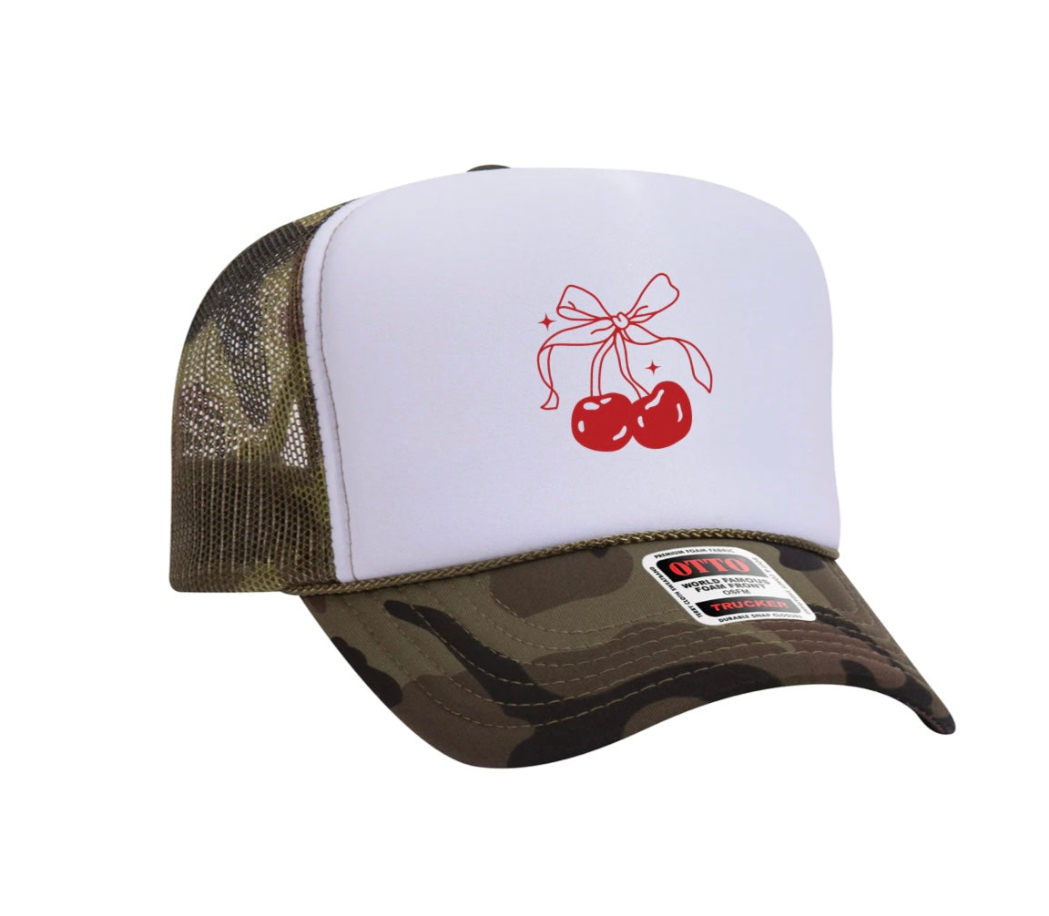 Cherry Bow Trucker Hat
