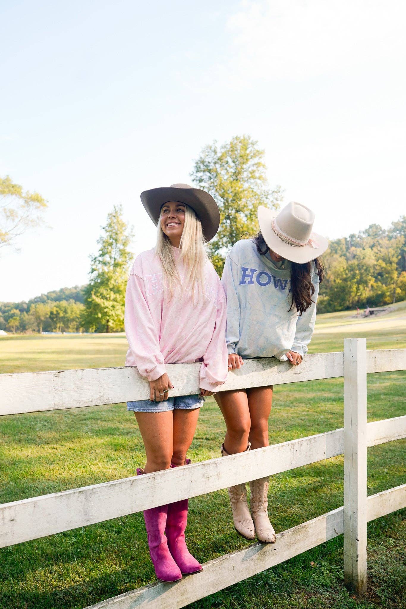 Howdy - Blue Camo Vintage Mock-Neck Sweatshirt