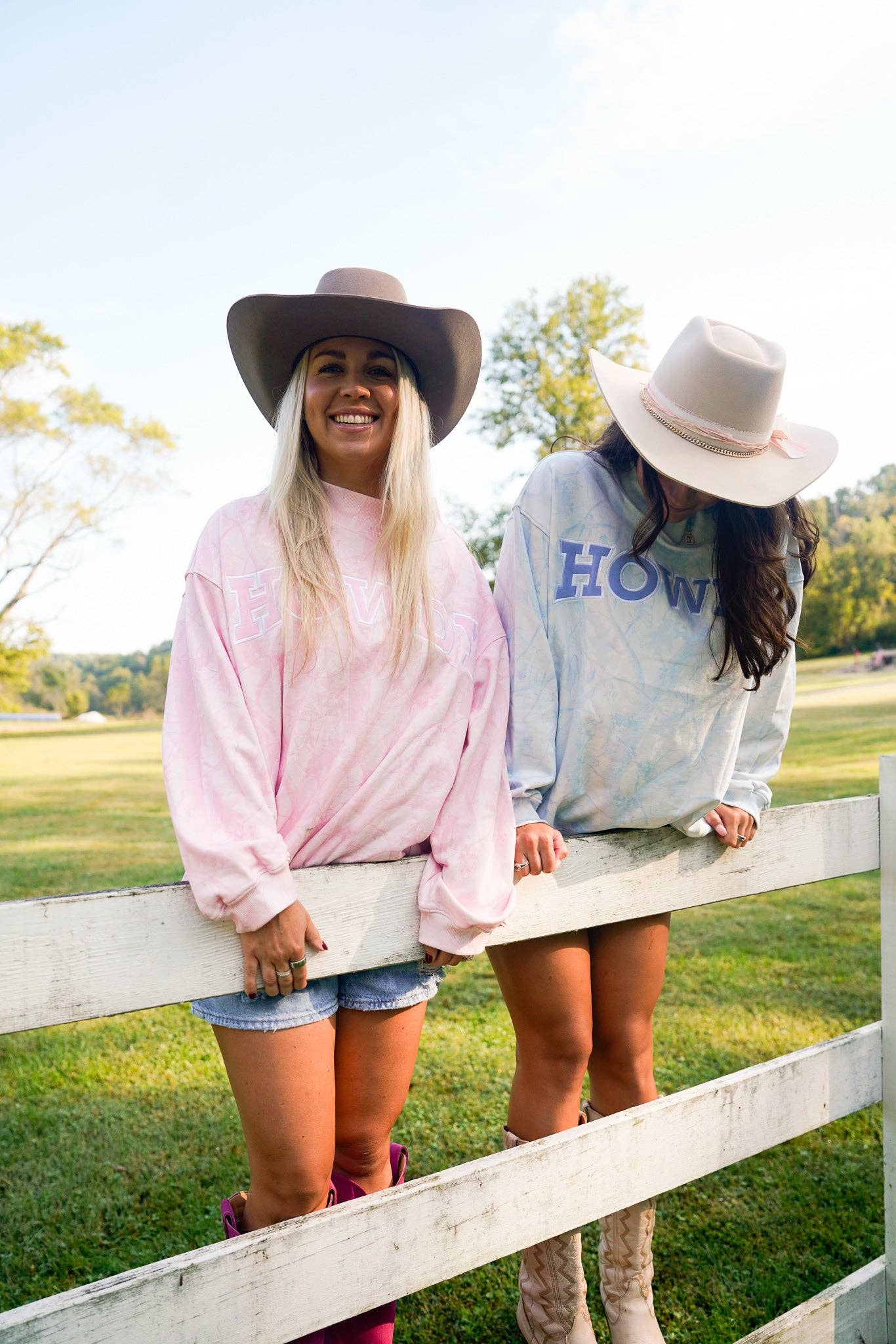 Howdy - Blue Camo Vintage Mock-Neck Sweatshirt