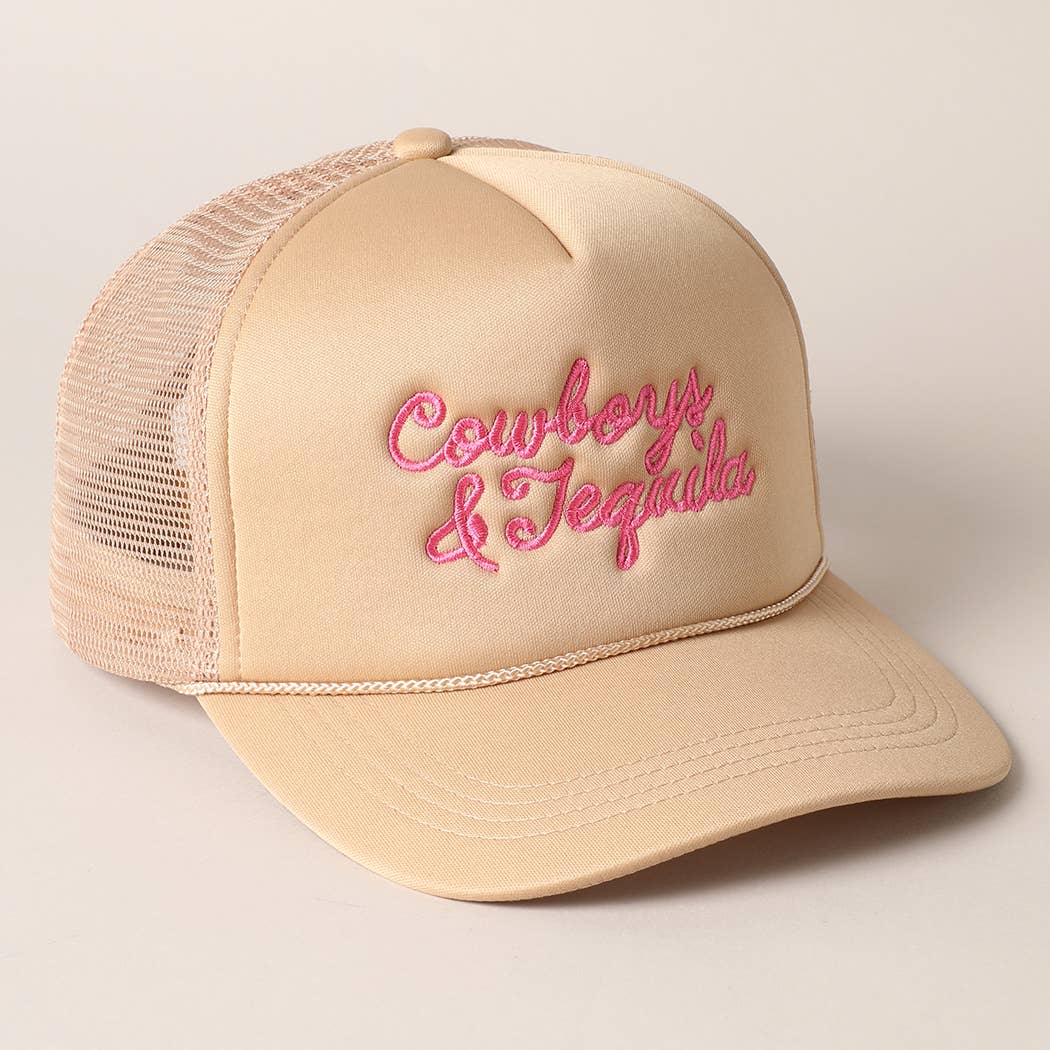 Cowboys & Tequila Embroidered Trucker Hat