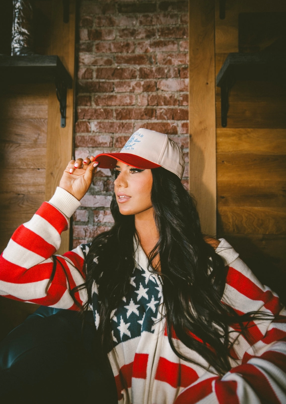 American Cowgirl - Red Vintage Trucker Hat