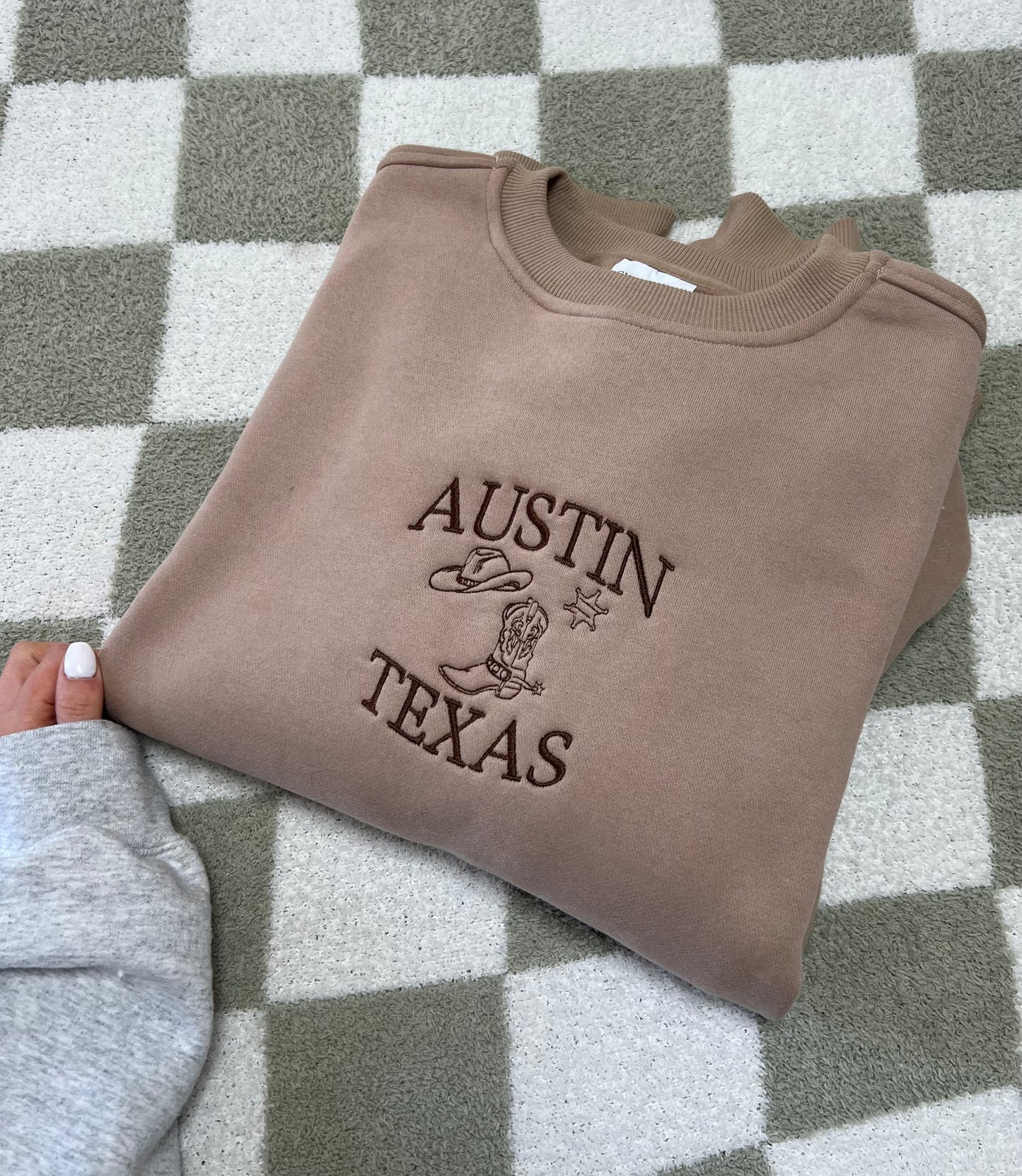 Austin Texas Embroidered Crewneck