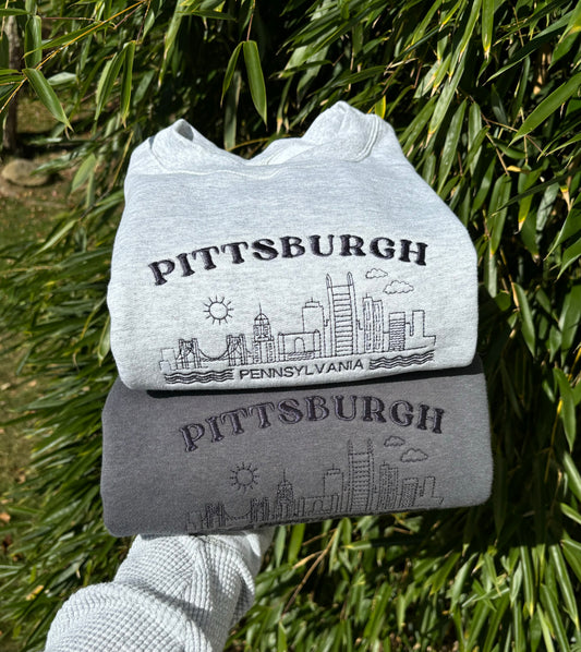 Pittsburgh PA Embroidered Crewneck