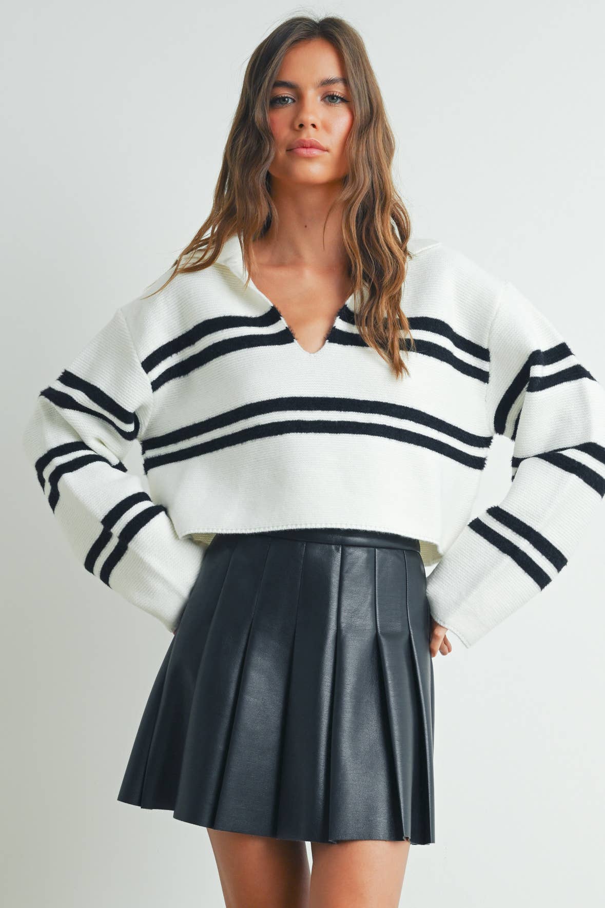 Stripe Collar Sweater