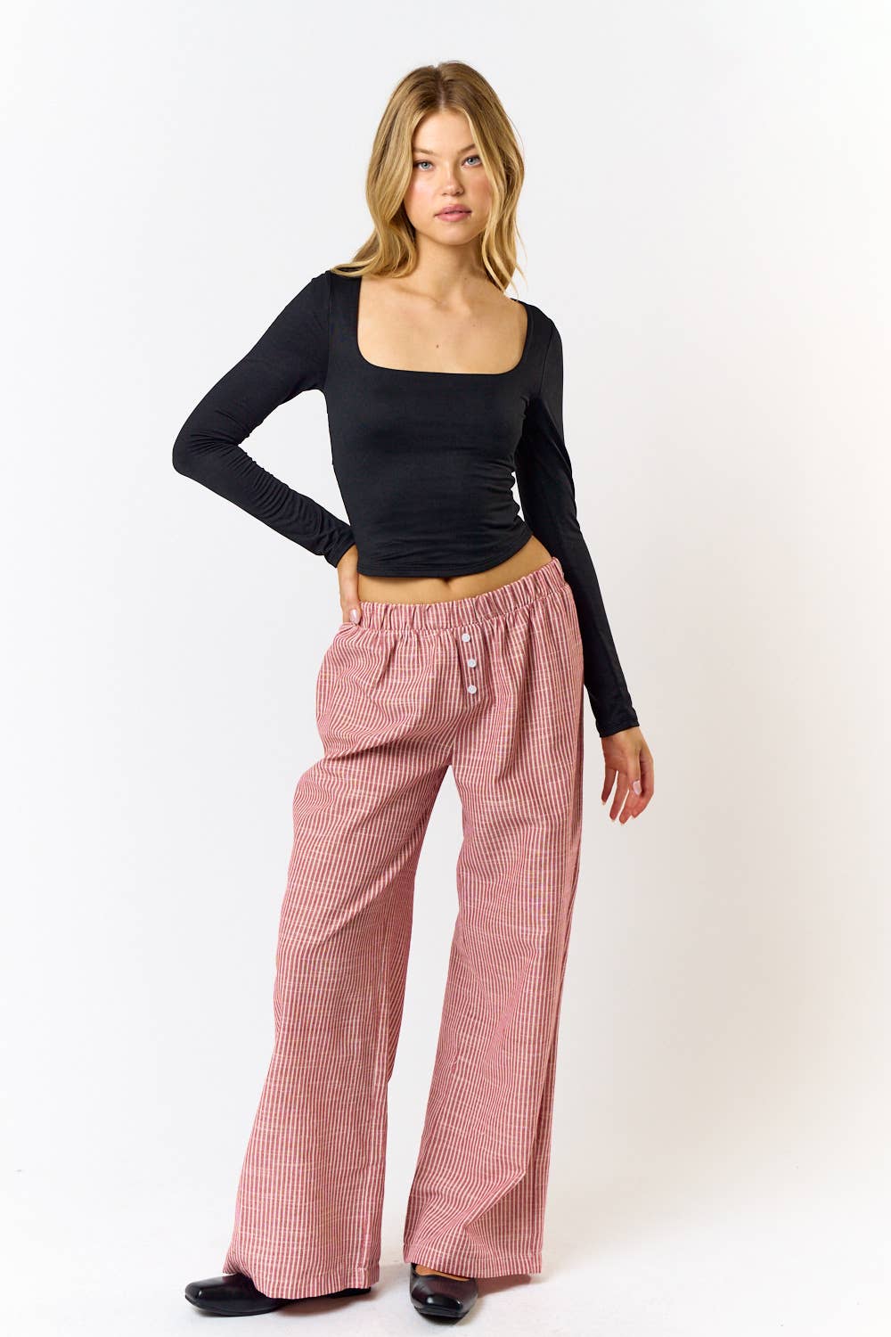 TAUPE  GINGHAM CHECK PAJAMA/ LOUNGE PANT