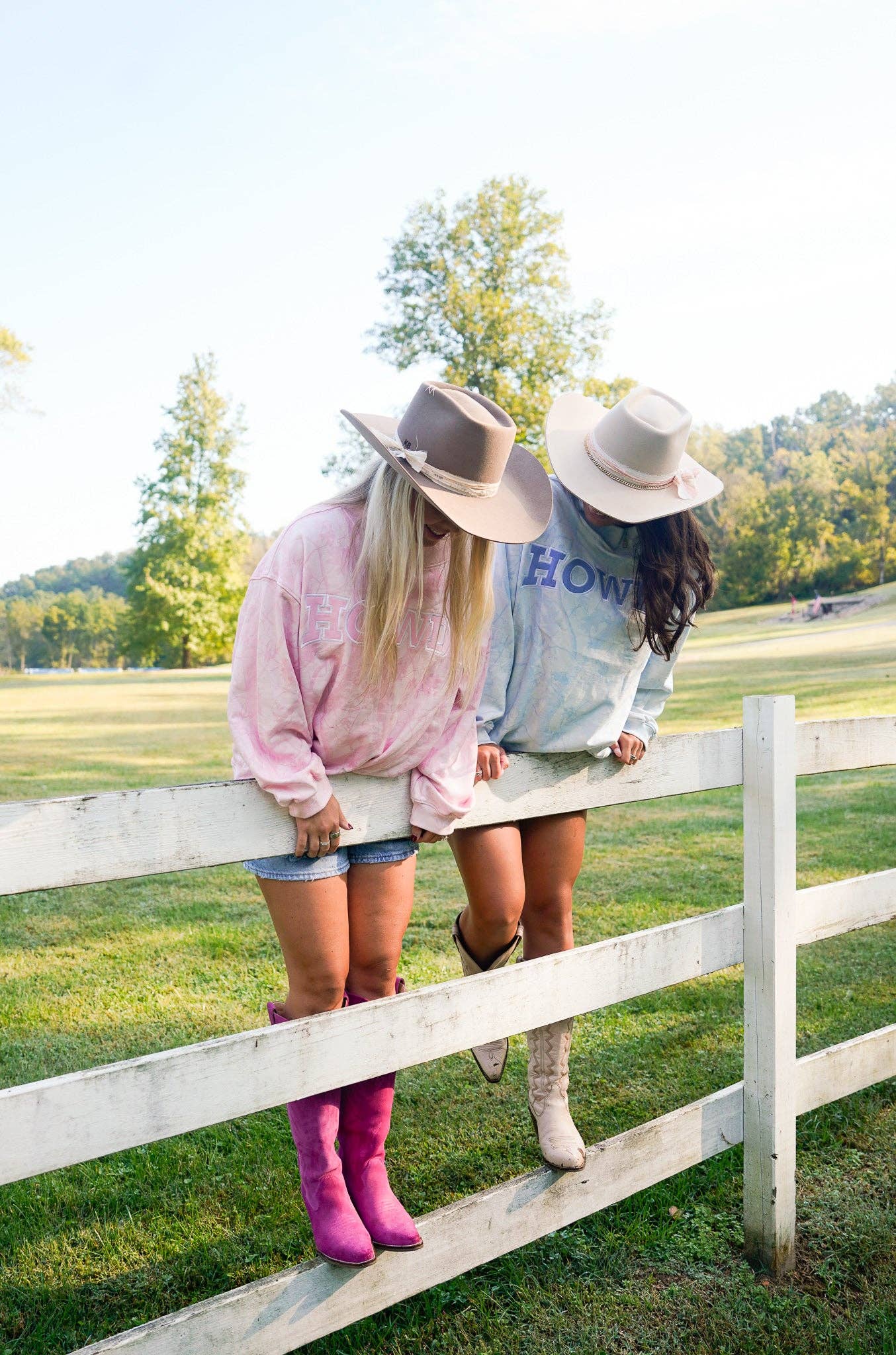 Howdy - Blue Camo Vintage Mock-Neck Sweatshirt