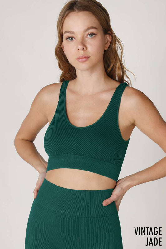 Jade Vintage Reversible Chevron Bra Tank