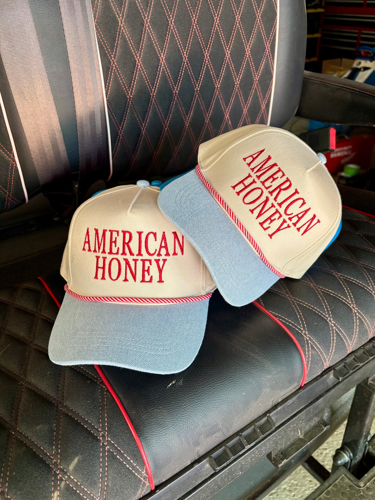 American Honey Embroidered Rope Trucker Hat