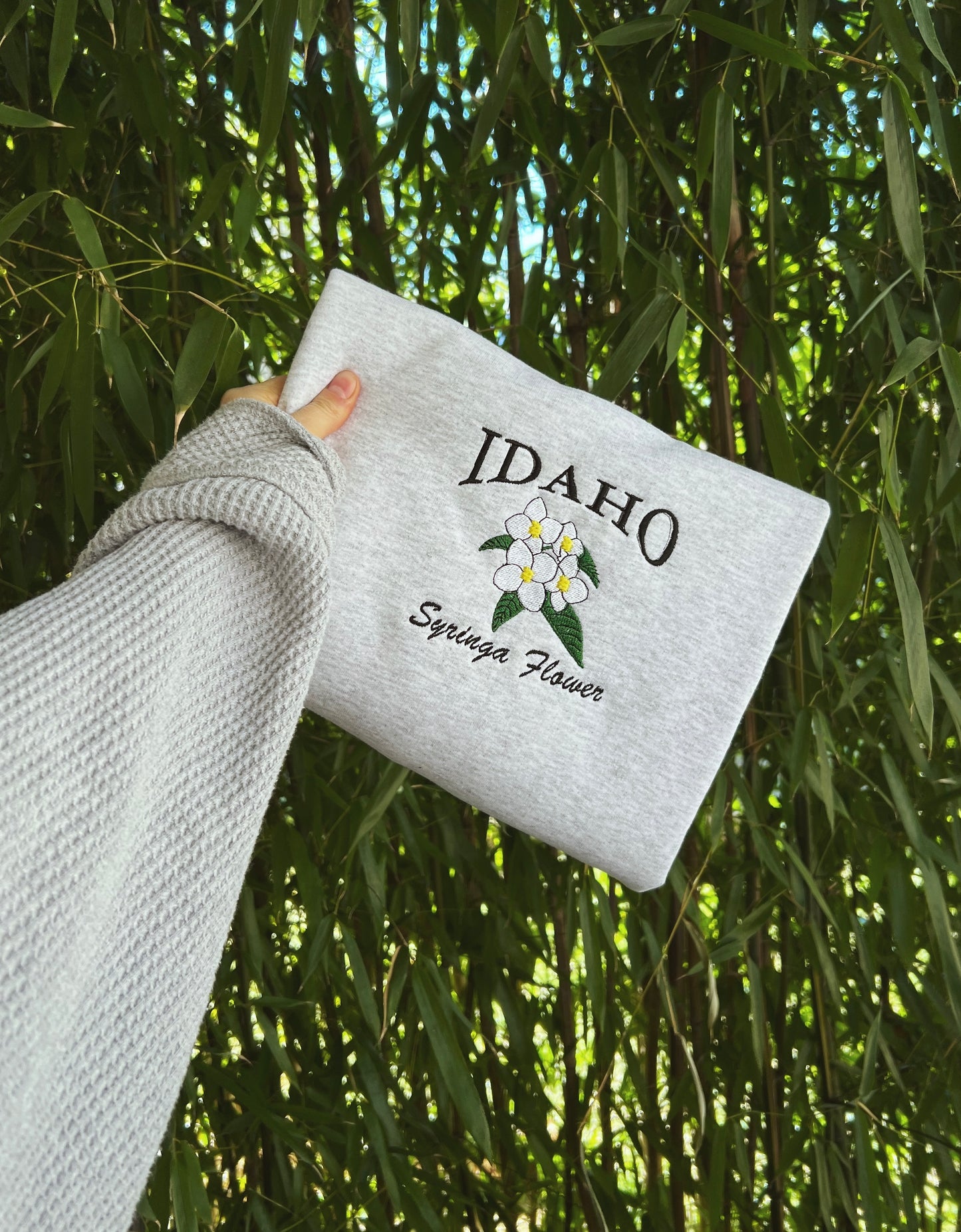 Idaho State Flower Embroidered Crewneck