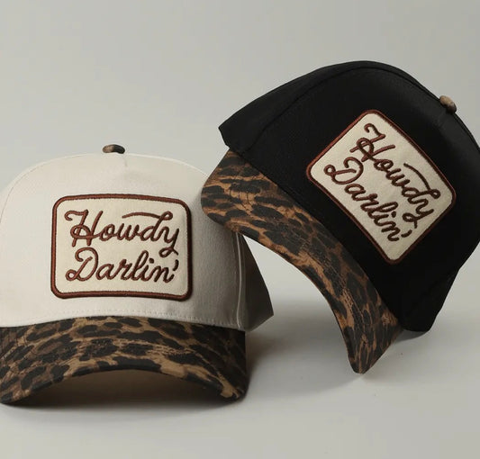 Howdy Darlin’ Embroidered Leopard Trucker Hat