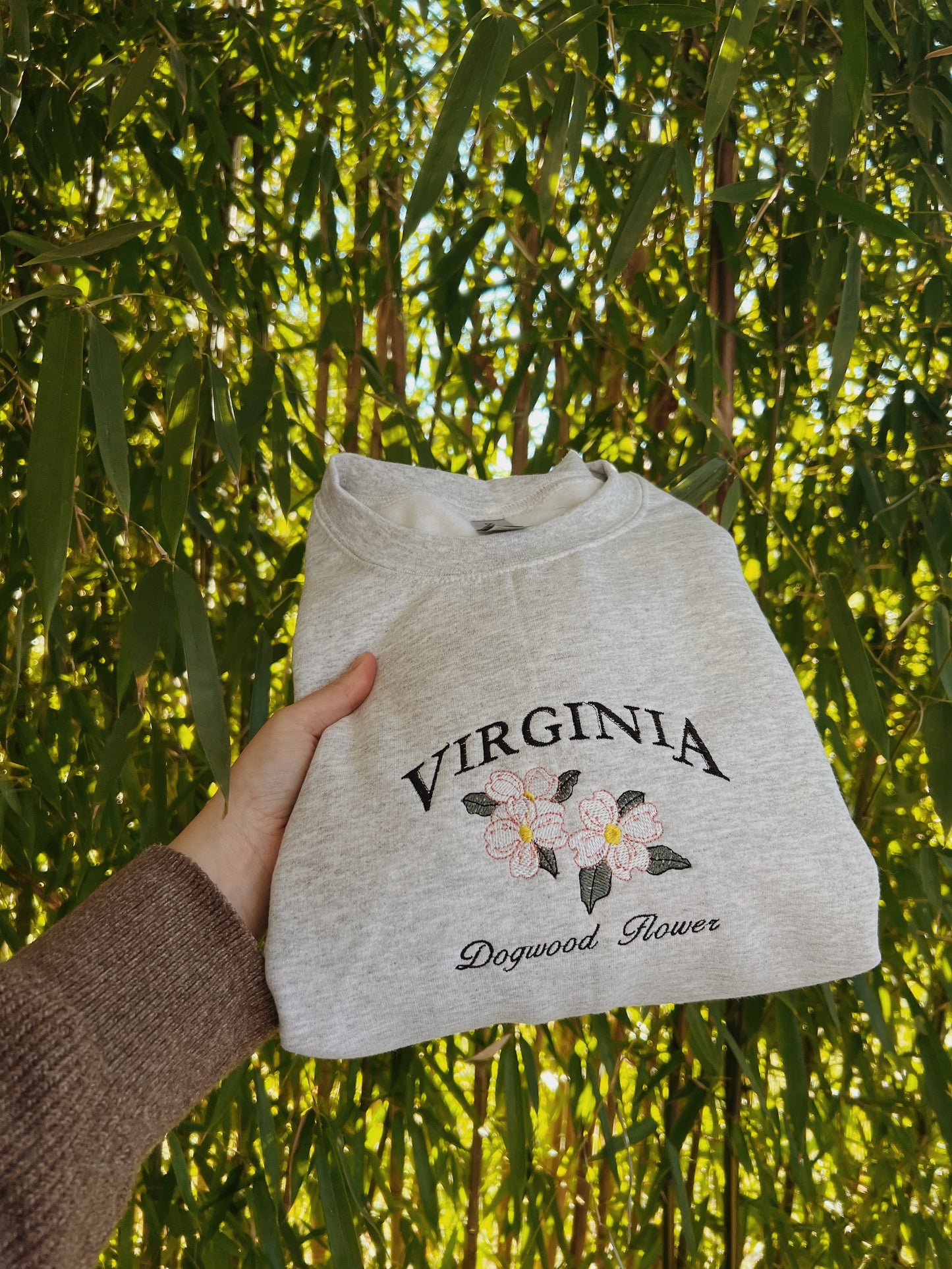 Virginia State Flower Embroidered Crewneck