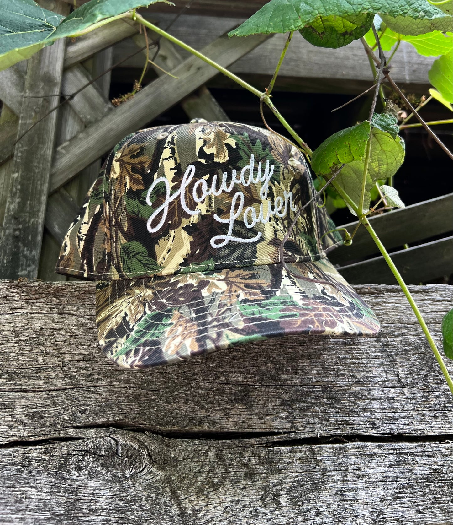 Howdy Lover Embroidered Camo Trucker Hat