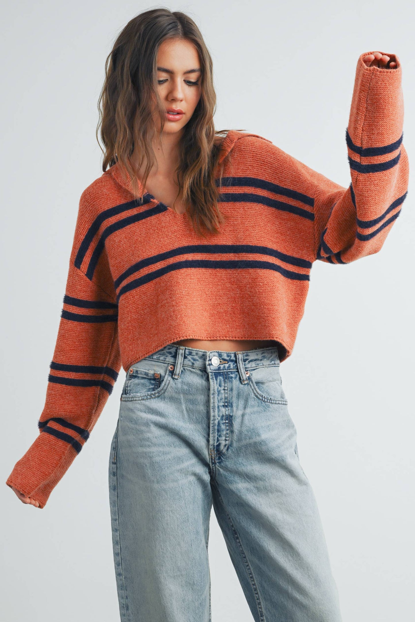 Stripe Collar Sweater