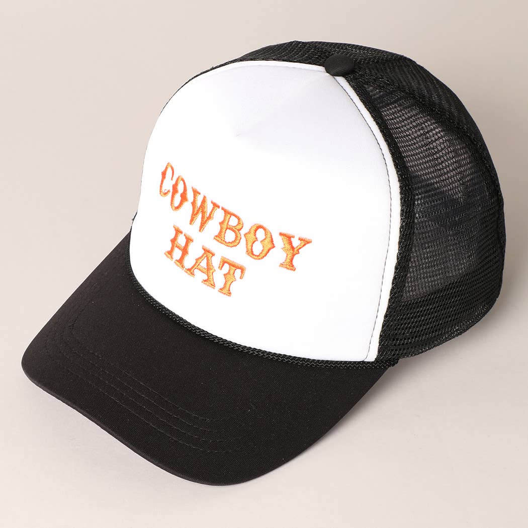 Cowboy Hat Embroidered  Trucker Hat