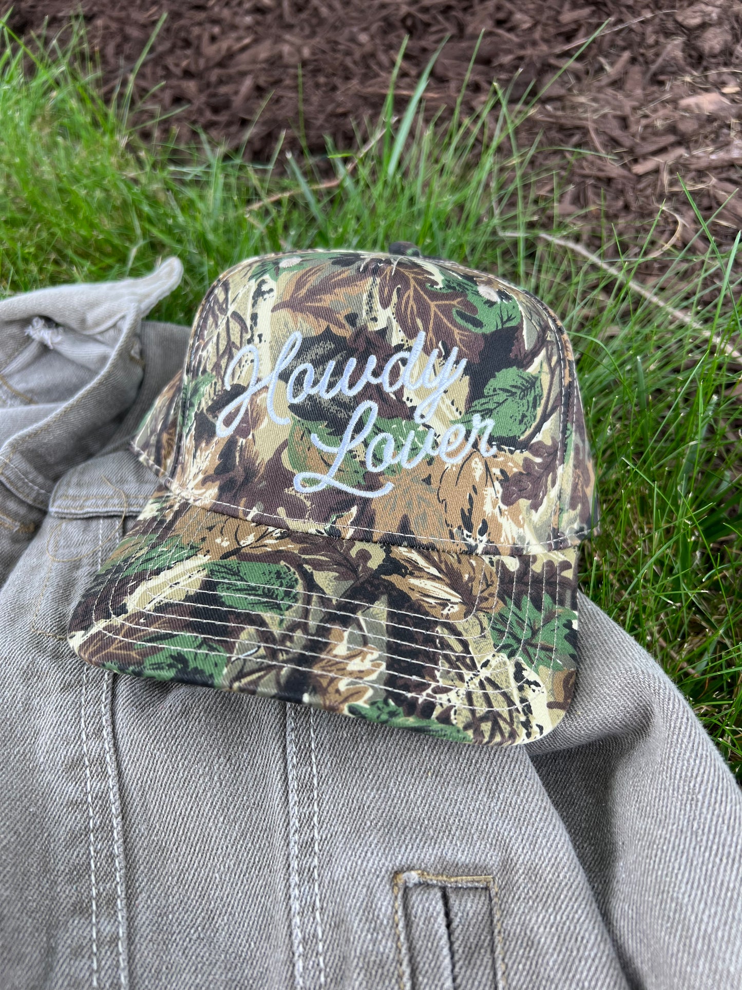 Howdy Lover Embroidered Camo Trucker Hat