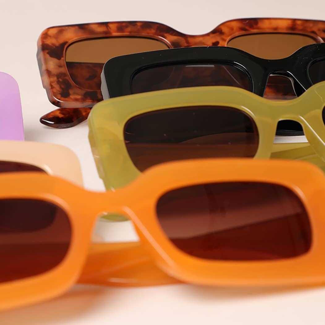 Bold Rectangular Shape Sunglasses