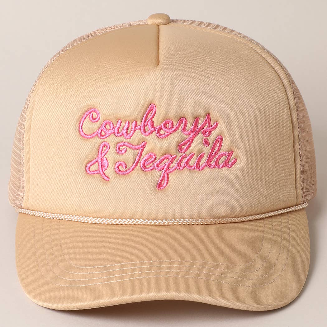 Cowboys & Tequila Embroidered Trucker Hat