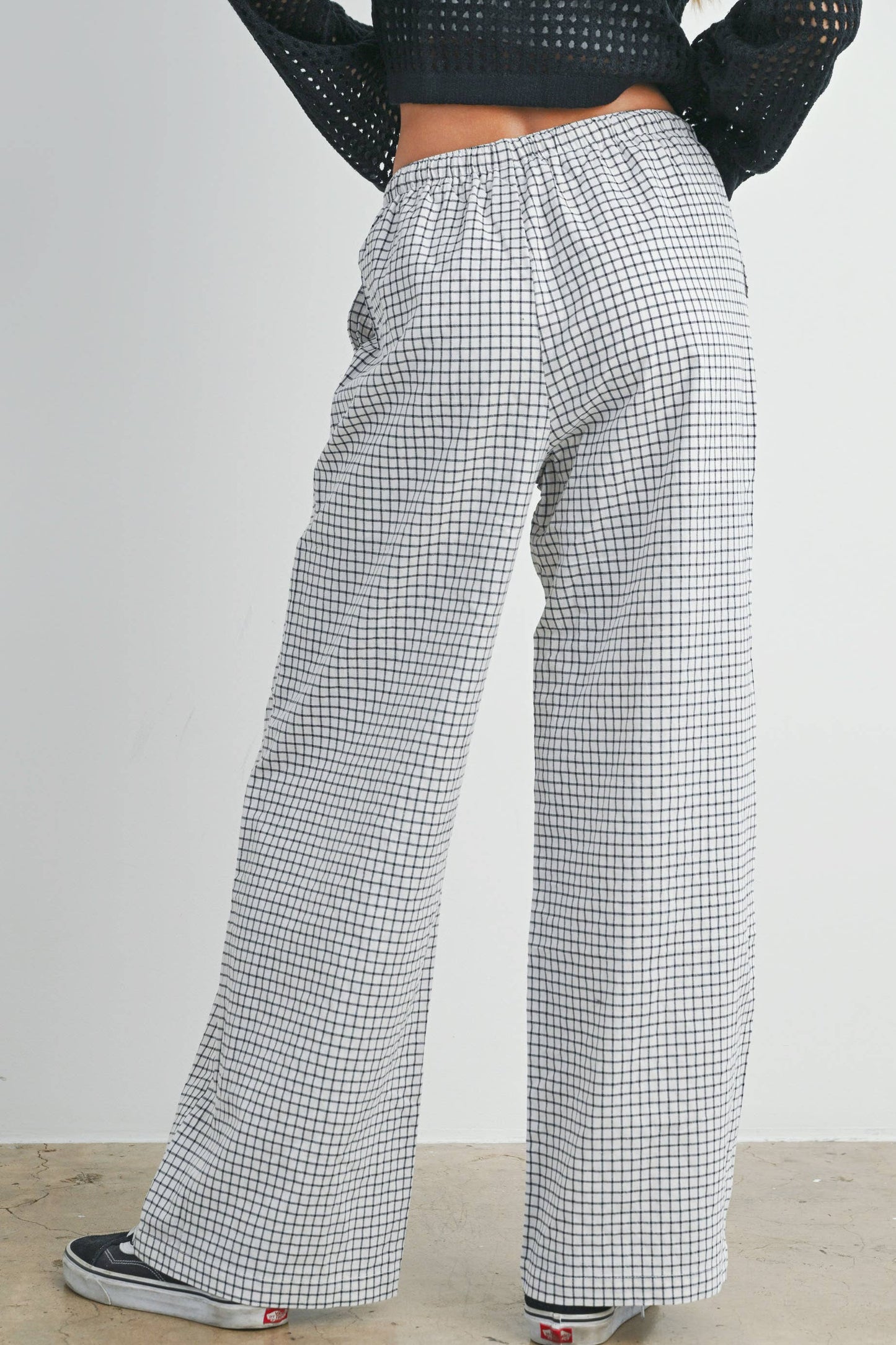 Olive Drawstring Checker Pants