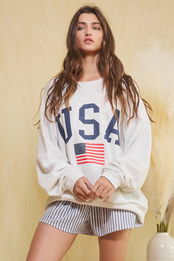 USA Graphic Oversized Sweatshirt