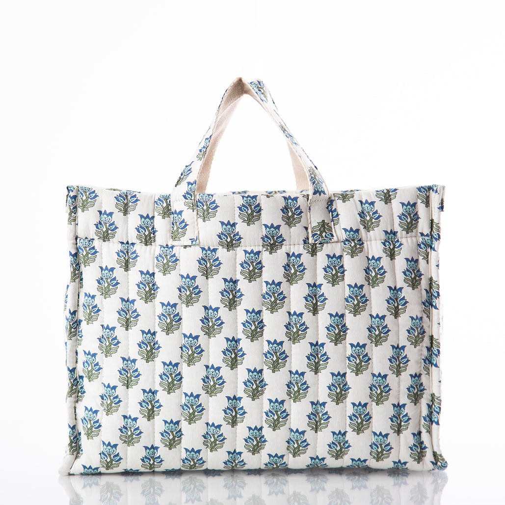 Custom Personalized Embroidered Block Print Tote Bag