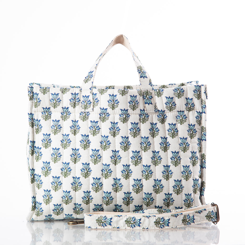 Custom Personalized Embroidered Block Print Tote Bag