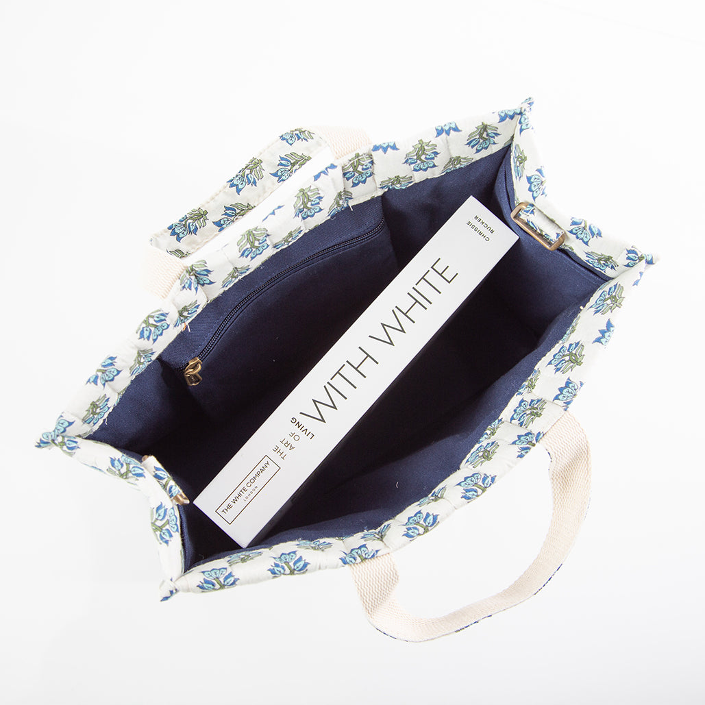 Custom Personalized Embroidered Block Print Tote Bag