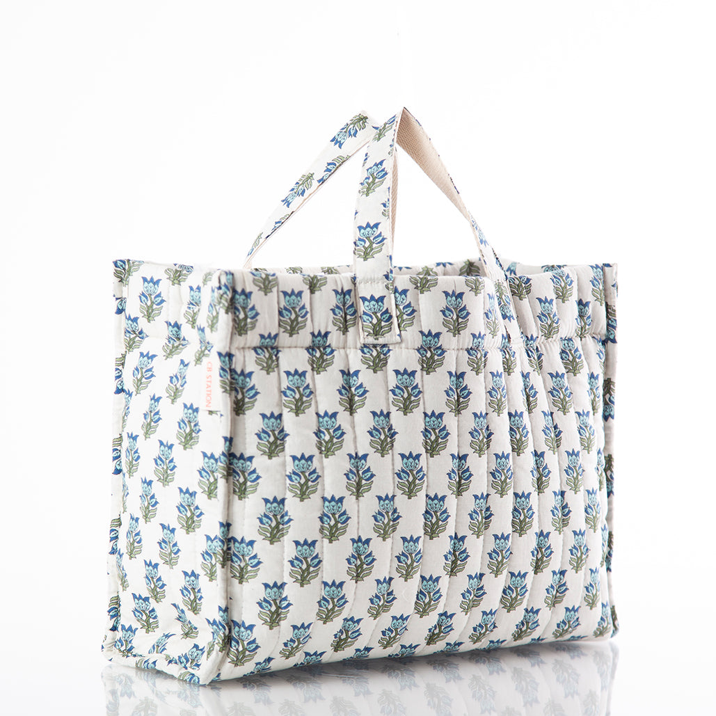 Custom Personalized Embroidered Block Print Tote Bag