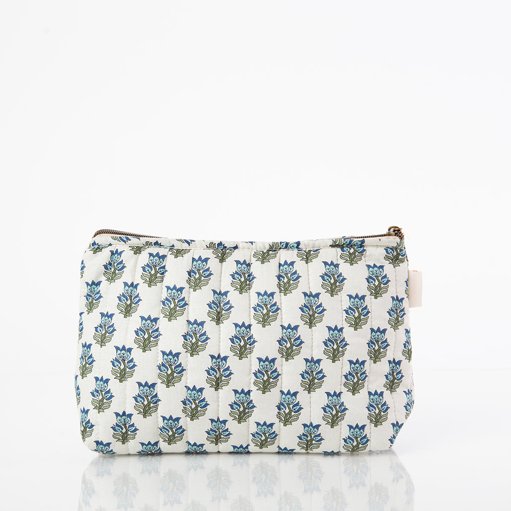 Block Print Clutch/ Make-Up Bag Custom Personalized Embroidered