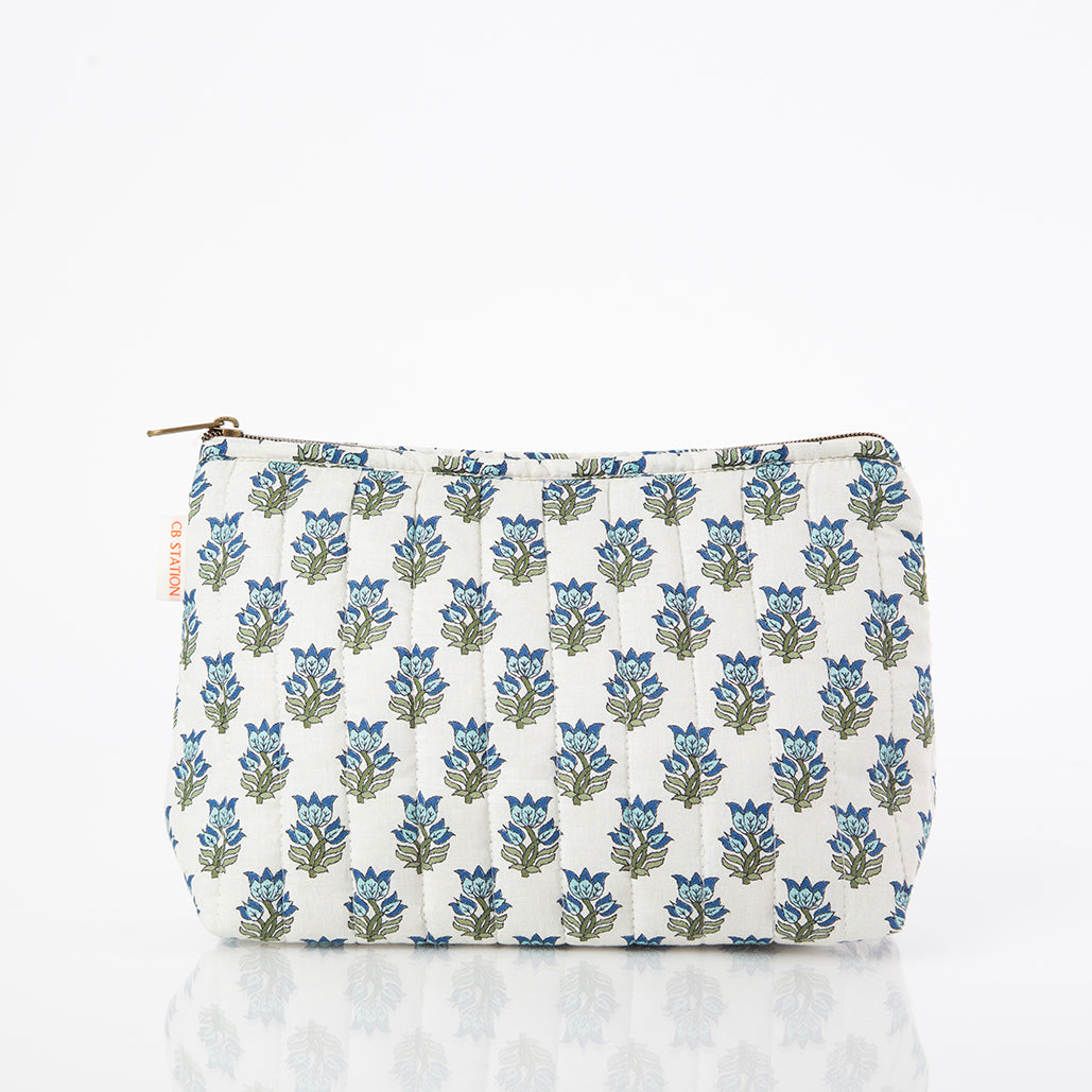 Block Print Clutch/ Make-Up Bag Custom Personalized Embroidered